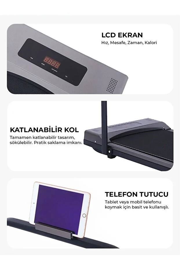 Relax Uzaktan Kumandalı Katlanabilir Yürüme ve Koşu Bandı 120 kg Kapasiteli 12 km Hız RL-910